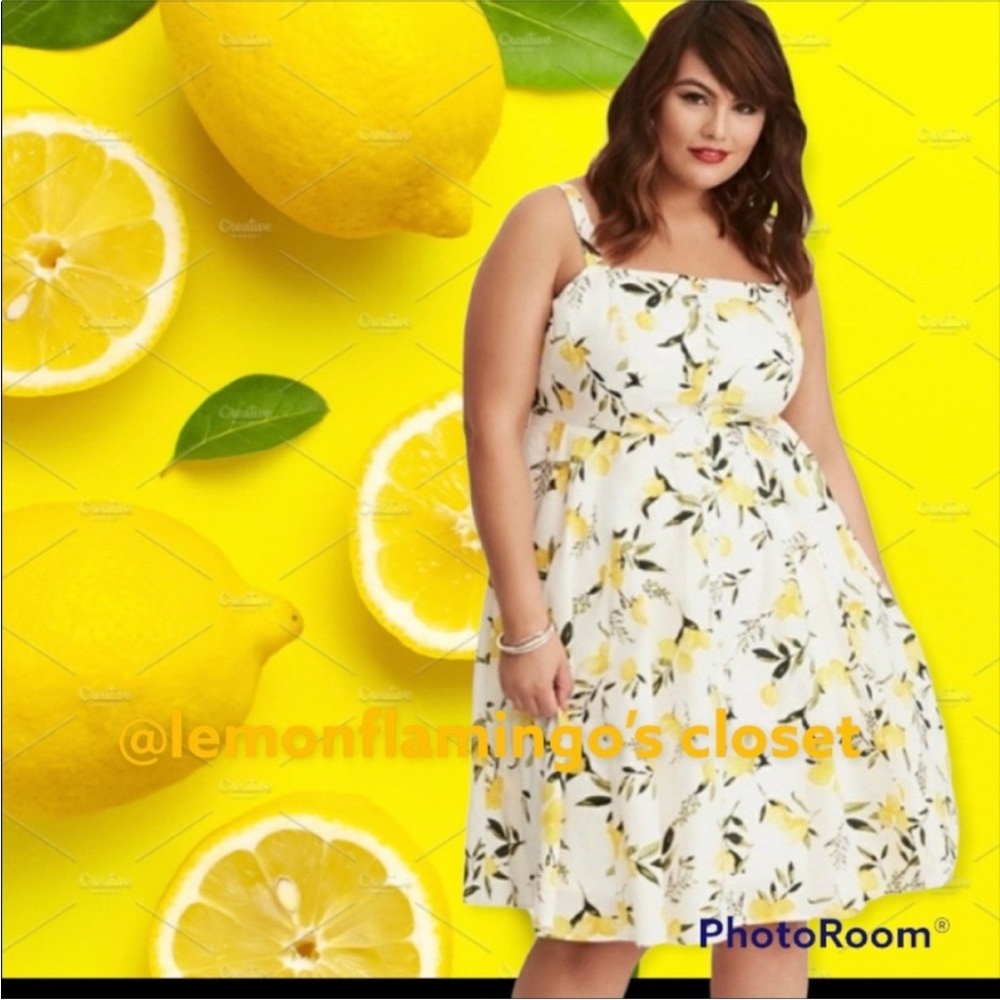 Torrid retro chic lemon pinup girl clothing dress